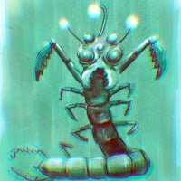 an image of a scorpion in anaglyph 3d