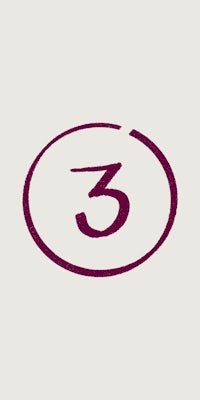 the number three in a circle on a white background