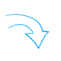 a blue arrow pointing down on a black background